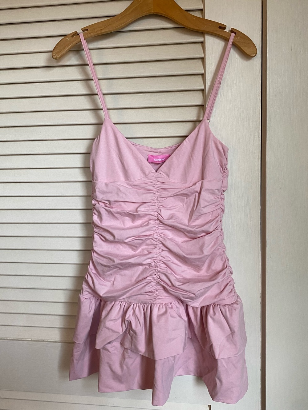 Edikted Pastel Pink Ruched Mini Dress